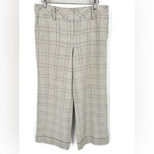 LOFT Wool Blend Plaid Wide Leg Pants Ann Sz 12
